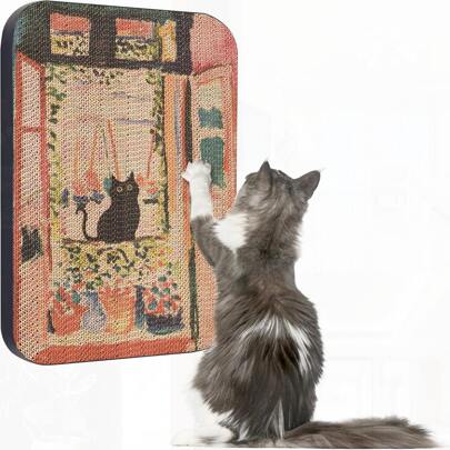 Art Cat Wall-Mountable Scratching Board 16.7x11x1 Inch
For Indoor Cats - Furniture Protector - Cat Claw Grinding & Playing
(Suitable For Cats With Open Window Scene)