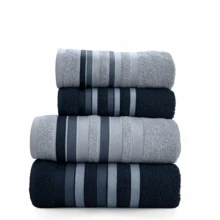Bath Towel Set 4 Pieces 100% Cotton Thick Super Soft Terry Excellent Absorption New Premier Valletex - 黑色 - 查看 2