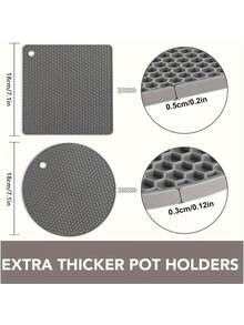 Juego de 4 salvamanteles de silicona - Soportes para ollas resistentes al calor y antideslizantes, almohadillas calientes de cocina, tapete de silicona duradero para platos, abrebotellas y posavasos de uso múltiple