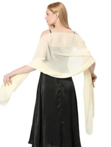 1pc Fashion Evening Dress Shawl, Lightweight Shawl, Extra Long Bridal Shawl For Women, Suitable For Wedding Party - A - View 14