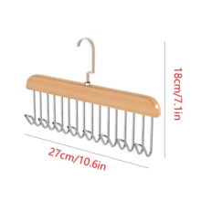 Sturdy Wooden Belt Hanger With 360 " Swivel Hook And Solid Wood Construction For Belts, Bras,Hats And Vests-Ideal For Wardrobes, Dorm Rooms And Apartments - 混合顏色 - 查看 2