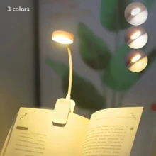 1pc Portable Clip-On Book Light, Battery Powered (Batteries Not Included) Mini Nightlight, Compact Book Light Suitable For Room, School, Bedroom, Study, Living Room, Learning, Office, Reading, Ideal Holiday Gift, Valentine's Day, Christmas, Birthday, Back To School Gift