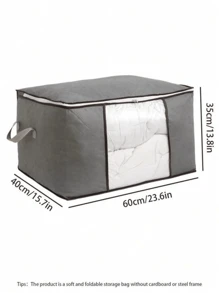 Classic Style Canvas Storage Box With Zipper - Multipurpose Non-Waterproof Rectangle Organizer For Clothes And Accessories, Under-Bed Storage - Multicolor - View 8