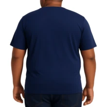 Men's Basic Plus Size T-Shirt Sizes P To G8 Viscolycra Mesh Fabric With V-Neckline - Azul Marino - Ver 2