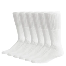 6 Pairs Over The Calf Tube Socks Premium Cushion Sports Athletic Knee High Socks Support Workout Running Socks Comfort Sweat-Absorbing Anti-Slip Comfy Sport Quarter Socks Value Pack - 白色 - 查看 2