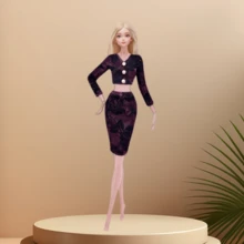 1 套时尚公主裙派对服装 11.8 英寸/30 厘米娃娃服装礼服娃娃裙配饰女孩玩具礼物（不包括娃娃）