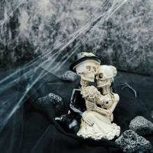 1pc Skeleton, Ghost Bride & Groom Resin Painted Tabletop Decor For Christmas Decor - Multicolor - View 3