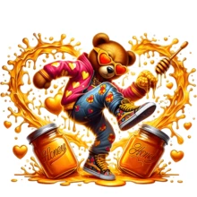 Parche termoadhesivo de oso de peluche con diseño de "Love Honey", lavable y planchable, adecuado tanto para hombres como para mujeres, para aplicar en camisetas, vaqueros, chaquetas, mochilas, gorras, etc.