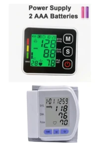 1 pezzo Monitor portatile per la pressione sanguigna da polso, misurazione ad alta precisione di frequenza cardiaca, polso e pressione sanguigna con un solo clic, controllo touch intelligente, display a schermo grande ad alta definizione, riproduzione vocale, fornito con custodia, disponibile in vari stili, comodo per viaggi, monitor pressione sanguigna domestico