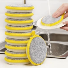 2/10pcs Double-Sided Cleaning Sponge, Round Dishcloth, Minimalist Style Dishcloth, Round Cleaning Sponge, Cleaning Cloth, Non-Stick Dishcloth, Antibacterial Washable Cleaning Brush, Sink Or Stove Cleaning Cloth, Antibacterial Washable Cleaning Brush, Kitchen Supplies, Kitchen Cleaning Tools Suitable For Sink Or Stove Cleaning Cloth, Dishwashing, Pot Cleaning, Range Hood Cleaning, Kitchen Supplies, Kitchen Cleaning Tools (Random Color Delivery), Home Cleaning, Kitchen Cleaning, Party Cleaning