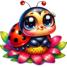 Pegatina de transferencia de calor con mariquita de siete estrellas linda y de ojos grandes, se puede lavar, planchar y parchar con agua, adecuada tanto para hombres como para mujeres en camisetas, vaqueros, chaquetas, mochilas, gorras, etc.