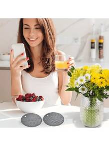 Juego de 4 salvamanteles de silicona - Soportes para ollas resistentes al calor y antideslizantes, almohadillas calientes de cocina, tapete de silicona duradero para platos, abrebotellas y posavasos de uso múltiple