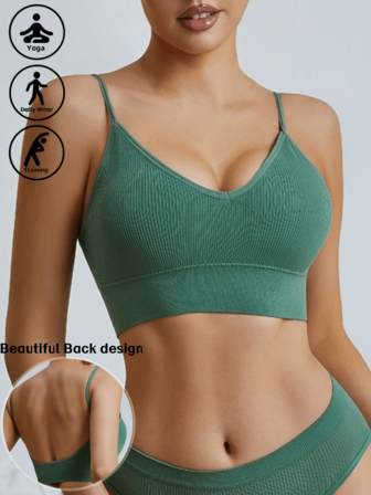 1pc Seamless Cross Back Sports Bra For Women Gym Yoga Vest Top Sportswear Woman Gym Running Shock-Absorbing Sports Bra