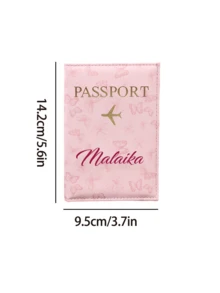 可定制迷你护照夹，可印制姓名和图案，旅行证件收纳包和卡包，适合送礼和日常使用，时尚耐用，适合旅行和商务场合，是送给家人、朋友、情侣、生日、节日、圣诞节的理想礼物。 - 粉色 - 查看 8