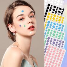 60/360张派对装饰贴纸,彩色装饰贴纸仅供装饰之用(非化妆品)。可与遮瑕膏、隔离霜、彩色、透明、痘痘贴、痘痘贴一起使用,适用于派对、节日照片装饰、脸部装饰贴纸、化妆配件、圣诞节 - 彩色 - 查看 3