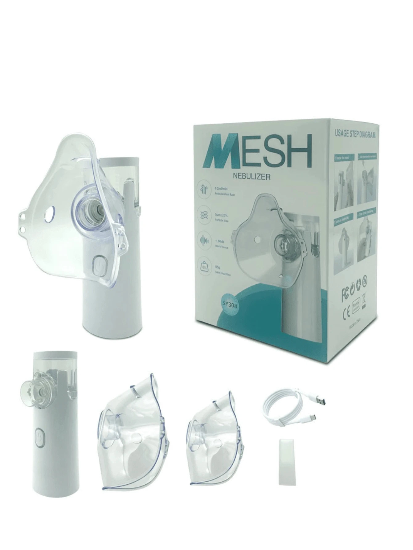 Inhaler Nebulizer Machine Portable Nebulizer Adult Children Silent - 白色 - 查看 1