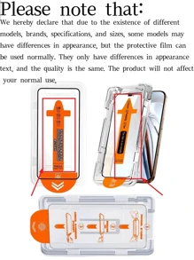 2PCS HD Clean Room Tempered Glass Compatible With Iphone 17/ Compatible With Samsung Galaxy/Compatible With Xiaomi/Redmi 15c/POCO Compatible With HUAWEI/Honor No Bubbles, Easy To Stick, Durable And Firm, Smooth Bare Machine Feel, Screen Anti Spy Glass Protection Film Shell - Clear - View 3