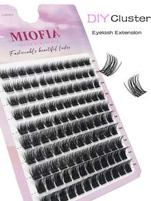 120pcs Curled False Eyelashes, 8-14mm Length, DIY Eyelash Extension Kit, Long Mixed Individual Lash Clusters, High Capacity DIY Eyelash Extension Set, Suitable For Beginners, Soft & Comfortable, Easy To Use. Eyelash Clusters, Individual Lashes, False Eyelashes - màu đen - Xem 8