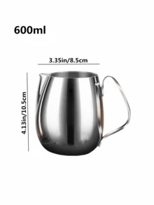 1pc New Thickened Stainless Steel Milk Frothing Pitcher, Milk Steaming Pitcher 350ml/450ml, Latte Art Pitcher, Milk Frother, Coffee Accessories, Modern Minimalist Stainless Steel Milk Frother Pitcher