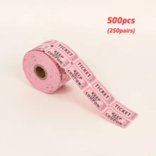 1 rollo de 1000 boletos de rifa, azul, verde, morado (múltiples opciones de color), rollo doble, boletos para eventos, entrada, recompensa de clase, recaudación de fondos y premios (500 pares)