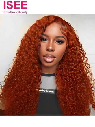  ISEE 红棕色 Wear Go 无胶假发 预拔预剪水波假发 6x4 透明蕾丝前假发 180% 密度彩色闭合假发 真人发丝 16-28 英寸 适合女性