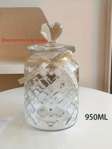 وعاء زجاجي شفاف محكم الإغلاق بغطاء على شكل قلب - زجاجة أمنيات زخرفية، مجموعة الصلاة والكواكب، وعاء تخزين متعدد الاستخدامات قابل لإعادة الاستخدام بشكل دائري للمجوهرات والوجبات الخفيفة وما إلى ذلك، مصنوع من الزجاج، مع غطاء قابل للطي محكم الإغلاق، آمن للغسل في غسالة الأطباق، وعاء زجاجي زخرفي بغطاء على شكل قلب، محكم الإغلاق