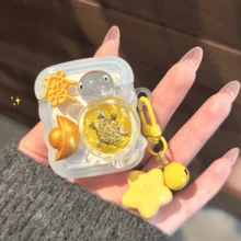 1个可爱3D招财龟宝元宝蓝牙耳机套，带铃铛和星星吊坠，兼容Pro/Pro2/1/2/3/4/Pro2 - 彩色 - 查看 28