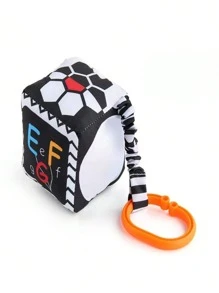 Black & White Rattle For Youngsters - Soothing Grip And Educational Sound Toy, Perfect Birthday Or Holiday Gift Baby Stroller Pendant, Plush Fabric Soothing Children's Toys, Bell Teether Animal Wind Chime Hanging Toys, Entryway Teething Bite Hanging Buckle, Car Hanging Pendant Toy - Multicolor - View 6