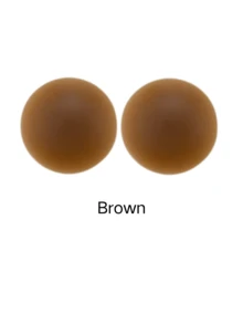 1 Pair Plus Size Silicone Invisible Nipple(8/10cm) Covers Pasties For Party Events - Khaki - View 13