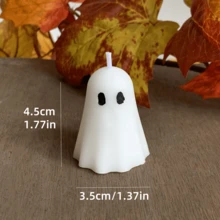 1 Stück Halloween Geist geformte duftende Kerze, handgemachtes duftendes Kerzendekoration, geeignet für Feste, Heimdekoration, Restaurants, Geburtstage, Partys, Badezimmer