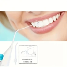 Portable Manual High Pressure Flusher, Dental Scaler, Oral Irrigator. Made Of ABS, High Pressure Pulsed Technology, Button Design, Detachable Nozzle. Ideal For Teeth Cleaning And Oral Care, No Electric Drive Required, Suitable For Home And Travel. Essential For Oral Care | Stylish Dental Floss Cleaner | Portable Design, Water Flosser - Màu xanh nhạt - Xem 4