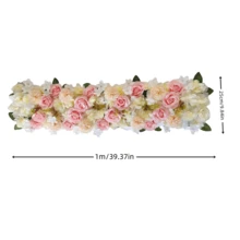 1pc 1m Artificial Rose Wedding Arch Backdrop Flower Wall Decor, Tabletop Center Piece, Wedding Signage, Office Desk, Hotel Lobby Decoration - Multicolor - View 5