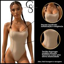 Kit 3 Body Feminino Regata Decote Quadrado Canelado Premium Moda Bory - BRANCO VERDE LILAS - Visão 2