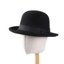 1pc Autumn/Winter New Wool Felt Wide Brim Hat, British Style Jazz Hat, Solid Color Fedora For Men