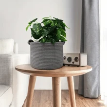 Coșuri de depozitare suspendate țesute manual - Organizator versatil pentru plante, jucării, decorațiuni și multe altele, raft montat pe perete pentru dormitor, baie, bucătărie, birou și living, material poliester, design clasic, depozitare decorativă | Coș în stil clasic | Textură țesută, depozitare în coșuri - Multicolor - Vizualizare 4