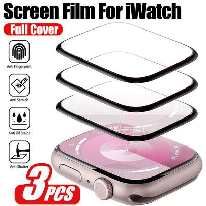 Yezodawee 3片装屏幕保护膜，兼容 49mm Ultra 2/1，防刮花，柔软TPU高清透明无气泡屏幕膜，触控灵敏，全覆盖保护，超薄高透高清软膜，兼容配件，兼容 45mm/49mm/46mm/42mm/41mm/44mm/40mm/38mm/S10/S9/S8/S7/S6/S5/S4/S3/S2/S1/SE/Ultra 1/2系列，防水、防震、防刮花、防指纹，日常、办公、居家使用必备屏幕保护膜