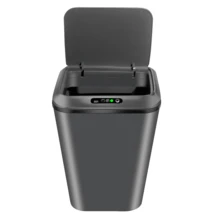 Smart Trash Can 16L Capacity Automatic With Sensor On The Lid For Living Room Kitchen Office - 灰色 - 查看 4