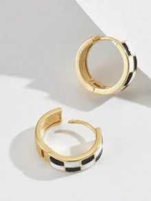 Vòng khuyên tai In Kiểm tra - Nhiều màu - Xem 3