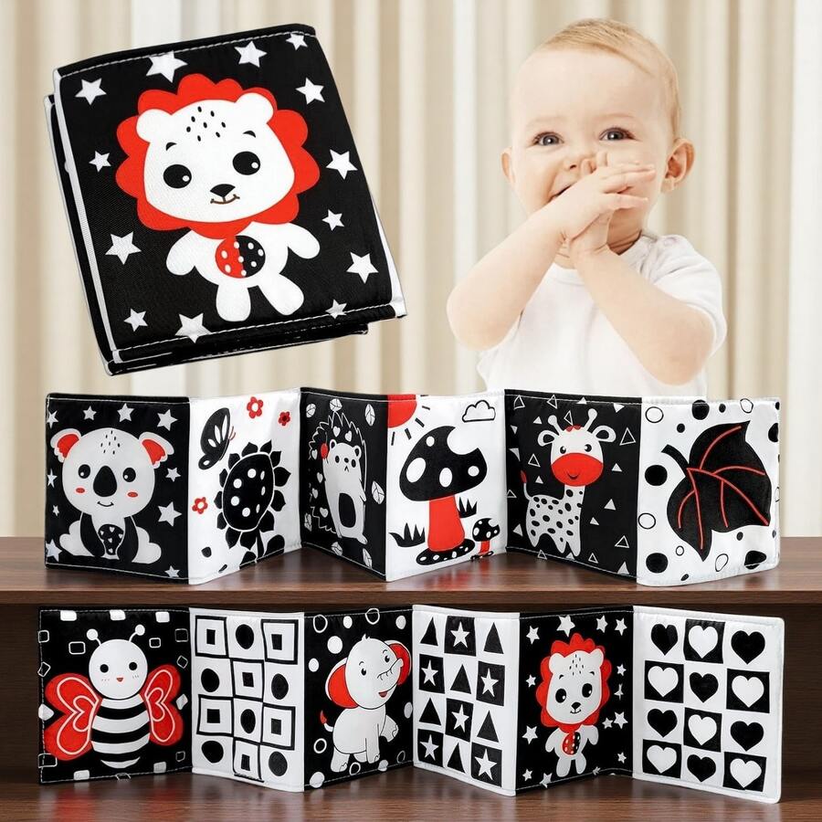 Buku Kain Lembut Hitam Putih Kontras Tinggi Pertamaku, Cocok untuk Bayi, Waktu Bermain dan Bermain Bayi, Kartu Bayi Hitam Putih, Buku Kain Aktivitas Edukatif Lipat, Cocok untuk Anak Laki-laki dan Perempuan - koala - View 1
