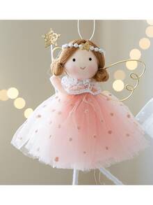 1 件圣诞装饰天使挂件 - 可爱女孩，带翅膀，身穿闪亮连衣裙，饰有金色星星 - 适用于圣诞树、家居和橱窗展示，圣诞节和新年礼物，节日装饰，圣诞装饰品 - 彩色 - 查看 6