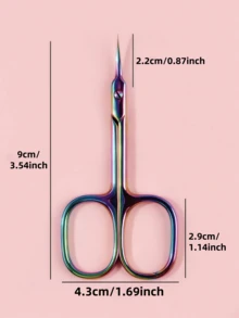 Forbici per cuticole in acciaio inossidabile con punta curva di precisione - Confezione da 1 paio di forbici per unghie ambidestre, inodori, con impugnatura antiscivolo per manicure e pedicure, forbici per cuticole in stile russo per pre-trattamento, forbici per unghie a punta, forbici da bellezza con lama a quattro lati, ideali per vacanze, spiaggia, set da viaggio, forniture per unghie, strumenti per unghie, strumenti per arte di unghie, rientro a scuola, unghie, strumenti per unghie finte