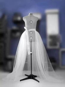 1pc Tulle Skirt, New Arrival European & American Style, Tie-Waist Long Tail Skirt, Black/White/ Red/Purple/Rose Red/Suitable For Prom, Halloween Cosplay Party Costumes, Valentine's Day, Autumn Women's Clothing