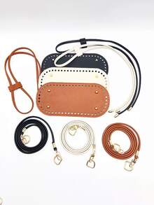 3 Piezas Kit de Fabricación de Bolsos DIY con Cadena, Base de Bolso de Cubo de PU y Correa para el Hombro, Accesorios de Bolso de Ganchillo