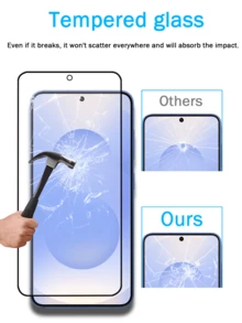 2 Packs For Galaxy Screen Protector, High-Definition Transparent Tempered Glass ,No White Edge, Scratch-Resistant Design Screen Protection Essentials, Applicable To Daily Shield, Office, Home Phone Screen Protector Phone Accessories Waterproof Shockproof Anti-Fall Anti-Fall Anti-Fingerprint Full Cover - Black - View 2
