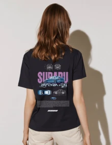 Playera con Estampado de Carro para Look Urbano, Calle, Festivales, Diario - Negro - Ver 1