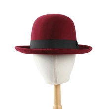 1pc Autumn/Winter New Wool Felt Wide Brim Hat, British Style Jazz Hat, Solid Color Fedora For Men