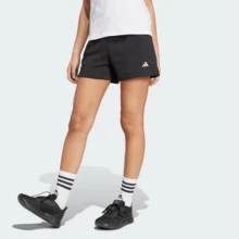 Adidas Essentials Shorts Women's L Black Fleece Logo Elastic Waist Active FTS555 - 黑色 - 查看 1
