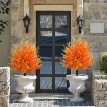 2pcs Versatile Artificial Autumn Lavender Ground Stakes - Faux Lavender For Indoor Outdoor Decor, Perfect For Autumn Holiday Scenes (Thanksgiving/Halloween), Home Garden Office Wedding