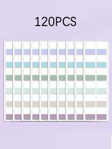 120 件/套简约荧光色可写半透明多功能索引分隔贴纸，学生彩色荧光笔书签，适合万圣节、圣诞节、新年送给朋友、同事、老师、长辈的有意义的礼物