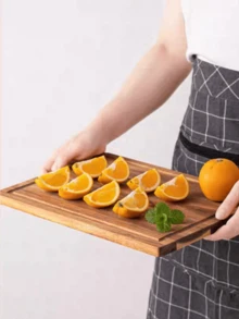 1pc Acacia Wood Cutting Board, No Arm Cutting Board, Home Outdoor Solid Wood Cutting Board, Fruit And Vegetable Meat Kitchen Cutting Board, Bread And Dessert Cutting Board